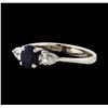 Image 1 : 0.70 ctw Sapphire and Diamond Ring - 14KT White Gold