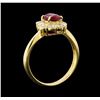 Image 4 : 0.77 ctw Ruby and Diamond Ring - 18KT Yellow Gold