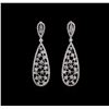2.07 ctw Diamond Earrings - 14KT White Gold