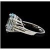 Image 3 : 5.01 ctw Aquamarine and Diamond Ring - 14KT White Gold