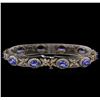 Image 2 : 14KT White Gold 7.90 ctw Tanzanite and Diamond Bracelet