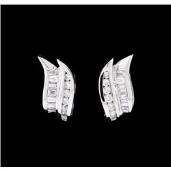 1.59 ctw Diamond Earrings - 14KT White Gold