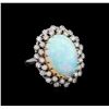 9.92 ctw Opal and Diamond Ring - 14KT White Gold