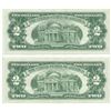 Image 2 : 1963 $2 Uncirculated Red Seal Bill Lot of 2