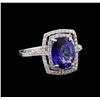 2.84 ctw Tanzanite and Diamond Ring - 14KT White Gold