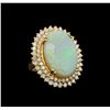 14KT Yellow Gold 8.95 ctw Opal and Diamond Ring