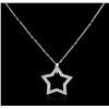 14KT White Gold 0.35 ctw Star Pendant With Chain