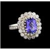 Image 1 : 14KT White Gold 3.35 ctw Tanzanite and Diamond Ring