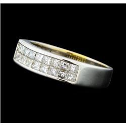 1.00 ctw Diamond Two Row Band - 18KT White Gold