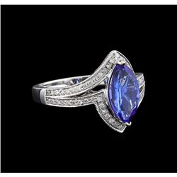 14KT White Gold 1.57 ctw Tanzanite and Diamond Ring