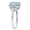 Image 2 : 1.64 ctw Aquamarine and Diamond Ring - 10KT White Gold
