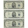 1953 $5 Silver Certificate Currency Lot of 3