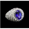 14KT White Gold 3.04 ctw Tanzanite and Diamond Ring