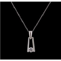 0.25 ctw Diamond Pendant With Chain - 18KT White Gold and Platinum