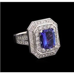 14KT White Gold 2.74 ctw Tanzanite and Diamond Ring