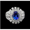 Image 2 : 14KT White Gold 1.95 ctw Tanzanite and Diamond Ring