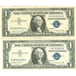 $1 XF/AV Silver Certificate Currency Lot of 2