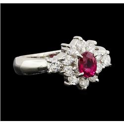 0.55 ctw Ruby and Diamond Ring - Platinum