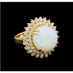 8.25 ctw Opal and Diamond Ring 14KT Yellow Gold