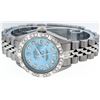 Image 8 : Rolex Ladies SS Blue Diamond Pyramid Bezel Datejust Wristwatch