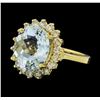 4.73 ctw Aquamarine and Diamond Ring - 14KT Yellow Gold