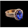 14KT Rose Gold 2.92 ctw Tanzanite and Diamond Ring