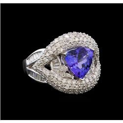 14KT White Gold 1.81 ctw Tanzanite and Diamond Ring