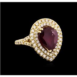 14KT Yellow Gold 4.29 ctw Ruby and Diamond Ring