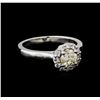 0.82 ctw Light Yellow Diamond Ring - 14KT White Gold