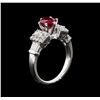 Image 4 : 1.37 ctw Ruby and Diamond Ring - 18KT White Gold