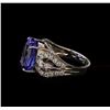 Image 3 : 11.24 ctw Tanzanite and Diamond Ring - 14KT White Gold