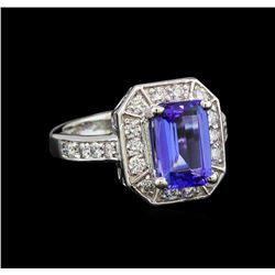 14KT White Gold 2.41 ctw Tanzanite and Diamond Ring