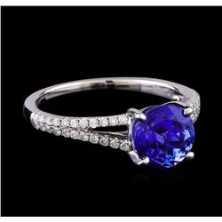 2.41 ctw Tanzanite and Diamond Ring - 14KT White Gold