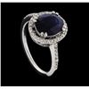 Image 4 : 3.30 ctw Sapphire and Diamond Ring - 18KT White Gold