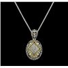 0.25 ctw Diamond Pendant and Chain - Silver/18KT Yellow Gold