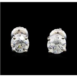 1.44 ctw Diamond Stud Earrings - 14KT White Gold