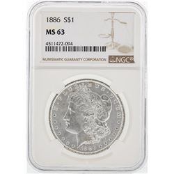 1886 NGC MS63 Morgan Silver Dollar