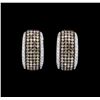 Image 1 : 1.50 ctw Brown and White Diamond Earrings - 18KT White Gold