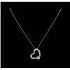 1.55 ctw Diamond Heart Pendant With Chain - 14KT White Gold