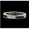 0.40 ctw Sapphire and Diamond Ring - 14KT White Gold