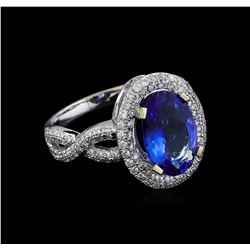 18KT White Gold 2.79 ctw Tanzanite and Diamond Ring