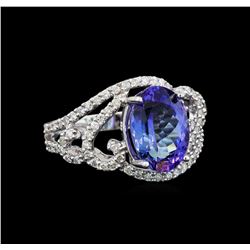 14KT White Gold 3.23 ctw Tanzanite and Diamond Ring