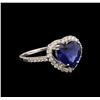 2.46 ctw Sapphire and Diamond Ring - 18KT White Gold