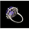 Image 3 : GIA Cert 11.91 ctw Tanzanite and Diamond Ring - 14KT White Gold