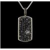 3.00 ctw Black Diamond Pendant With Chain - SILVER