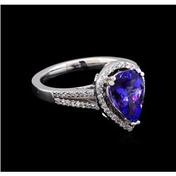 2.30 ctw Tanzanite and Diamond Ring - 14KT White Gold