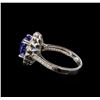 3.06 ctw Sapphire and Diamond Ring - 14KT White Gold
