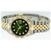Image 8 : Rolex Mens Two Tone Diamond Lugs Green Vignette Diamond Lugs Pyramid Bezel Datej