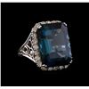 Image 1 : 14KT White Gold 31.13 ctw Topaz and Diamond Ring