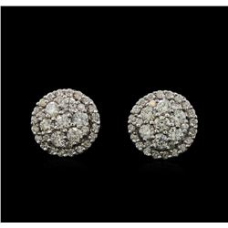 14KT White Gold 0.90 ctw Diamond Earrings